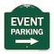 Signmission Event Parking W/ Left Right Arrow, Green & White Aluminum Sign, 18" x 18", GW-1818-24062 A-DES-GW-1818-24062 - alternate 1